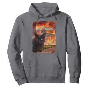 Funny Crazy Cat Selfie Hoodie Bad Kitty Chaos Humor Graphic TS12 Charcoal Print Your Wear