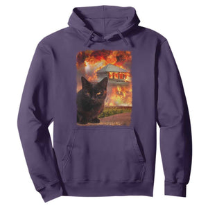 Funny Crazy Cat Selfie Hoodie Bad Kitty Chaos Humor Graphic TS12 Purple Print Your Wear