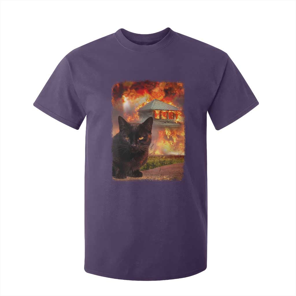 Funny Crazy Cat Selfie T Shirt For Kid Bad Kitty Chaos Humor Graphic TS12 Purple Print Your Wear
