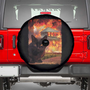 Funny Crazy Cat Selfie Spare Tire Cover Bad Kitty Chaos Humor Graphic TS12 Black Print Your Wear
