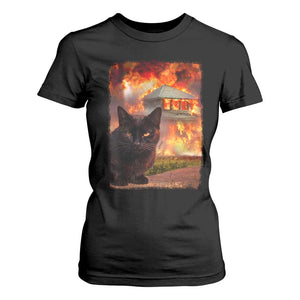 Funny Crazy Cat Selfie T Shirt For Women Bad Kitty Chaos Humor Graphic TS12 Black Print Your Wear