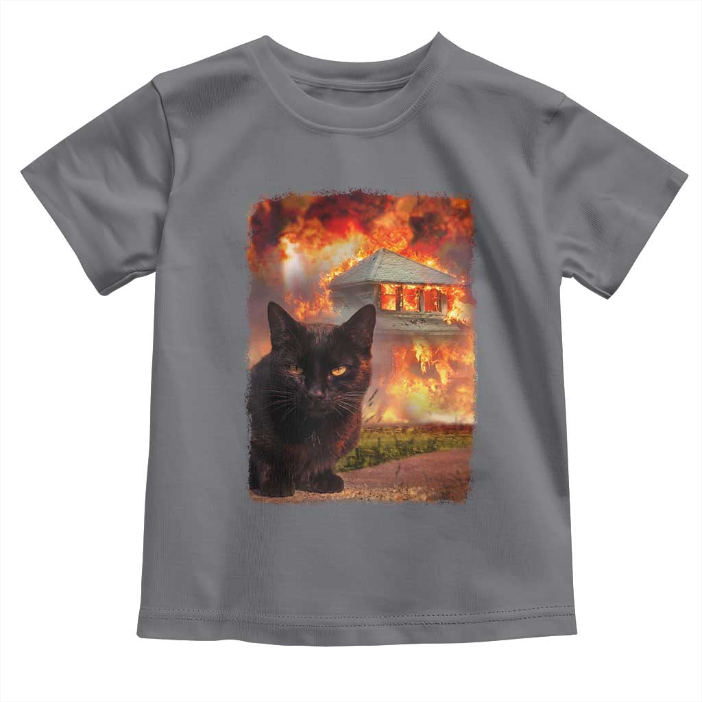 Funny Crazy Cat Selfie Toddler T Shirt Bad Kitty Chaos Humor Graphic TS12 Charcoal Print Your Wear