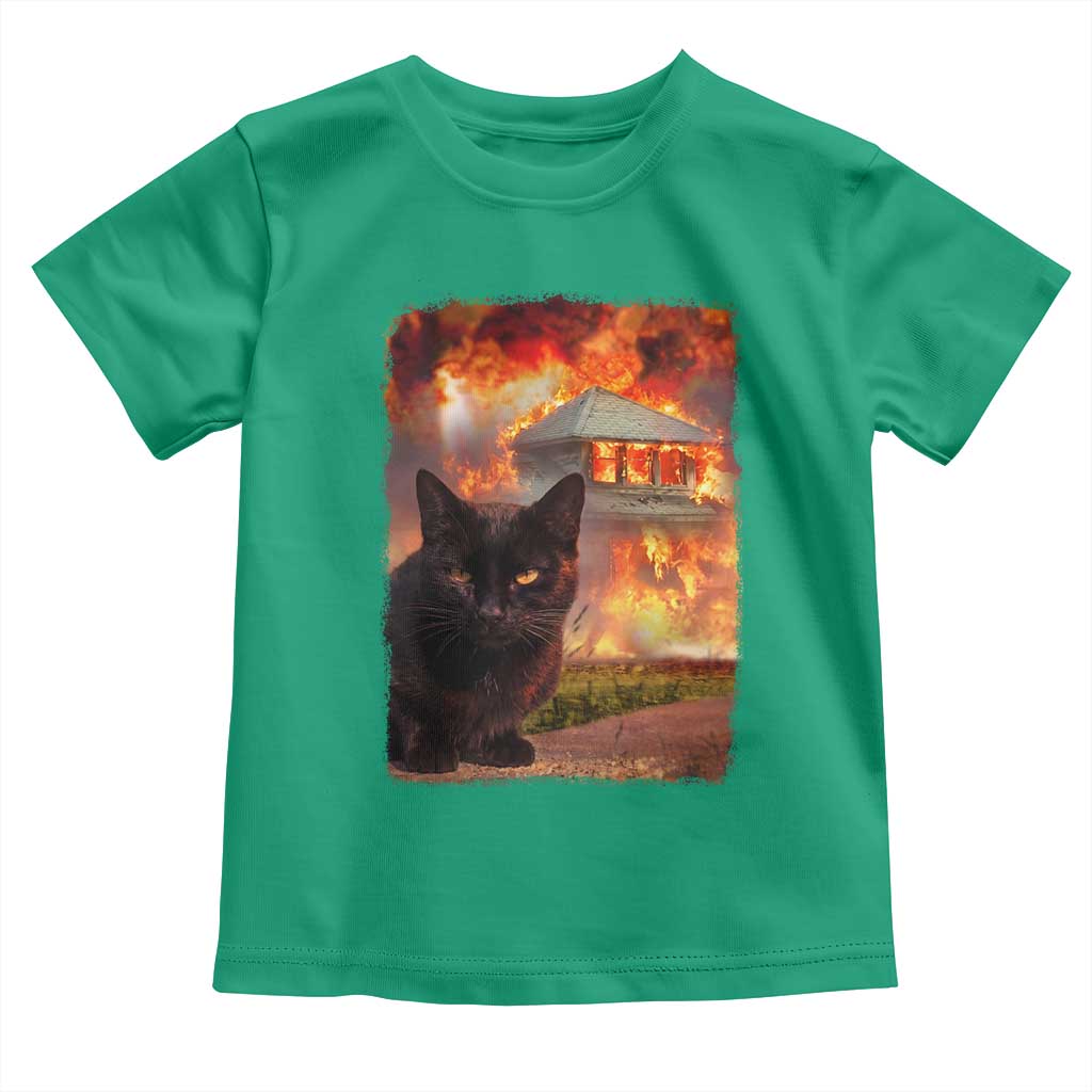 Funny Crazy Cat Selfie Toddler T Shirt Bad Kitty Chaos Humor Graphic TS12 Irish Green Print Your Wear