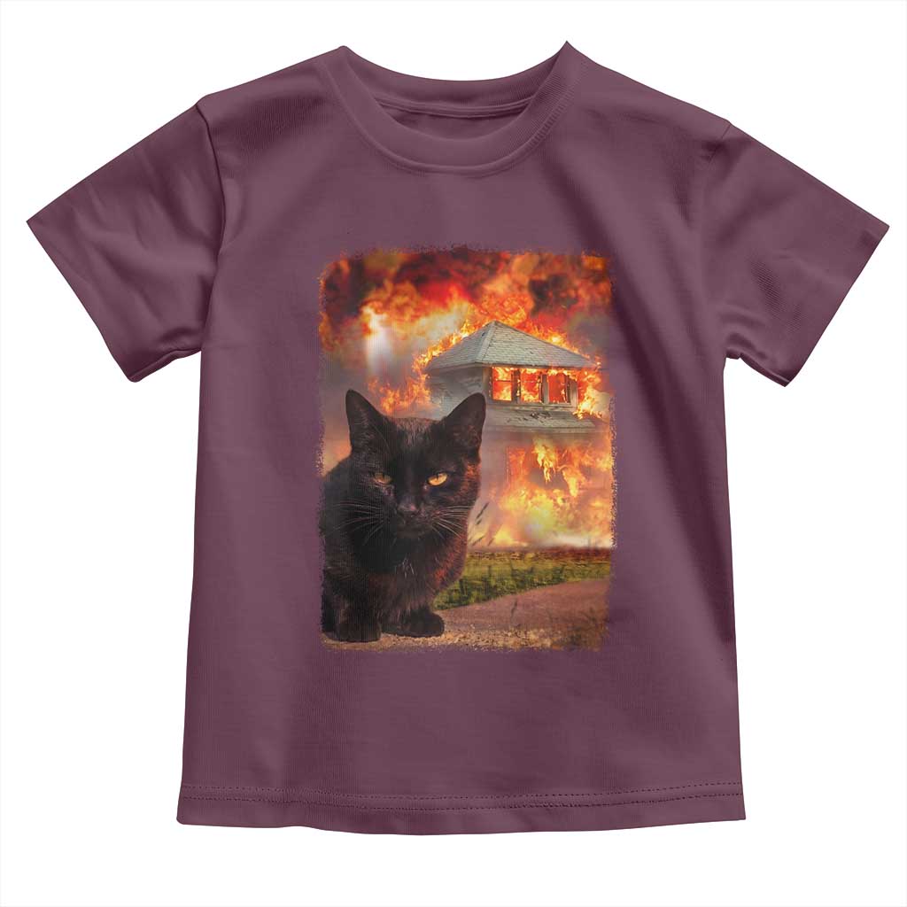 Funny Crazy Cat Selfie Toddler T Shirt Bad Kitty Chaos Humor Graphic TS12 Maroon Print Your Wear