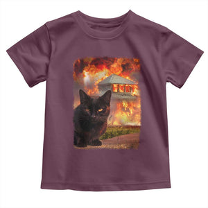 Funny Crazy Cat Selfie Toddler T Shirt Bad Kitty Chaos Humor Graphic TS12 Maroon Print Your Wear