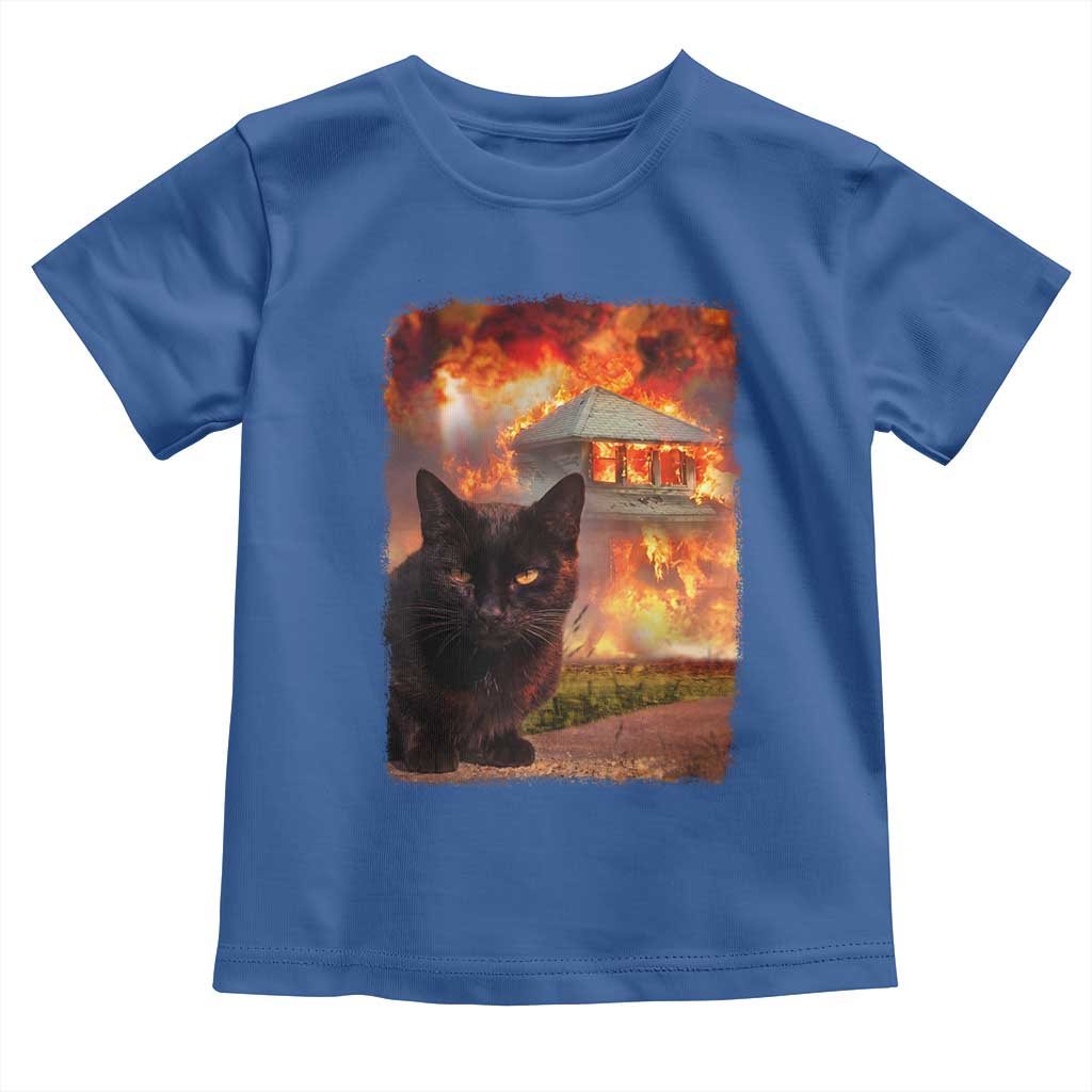Funny Crazy Cat Selfie Toddler T Shirt Bad Kitty Chaos Humor Graphic TS12 Royal Blue Print Your Wear
