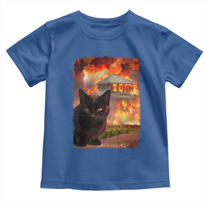 Funny Crazy Cat Selfie Toddler T Shirt Bad Kitty Chaos Humor Graphic TS12 Royal Blue Print Your Wear