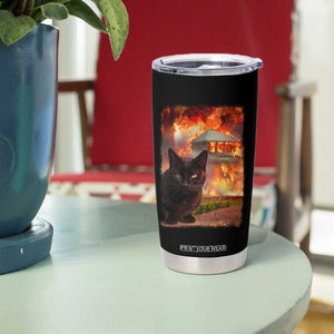 Funny Crazy Cat Selfie Tumbler Cup Bad Kitty Chaos Humor Graphic TS12 Print Your Wear