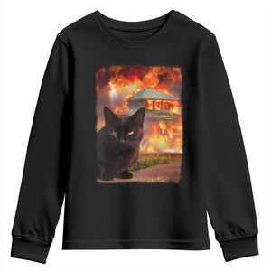 Funny Crazy Cat Selfie Youth Sweatshirt Bad Kitty Chaos Humor Graphic TS12 Black Print Your Wear