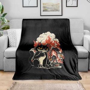 Funny Trouble Maker Cat Throw Blanket Cute Mischief Graphic Gift For Cat Lover TS12 Print Your Wear