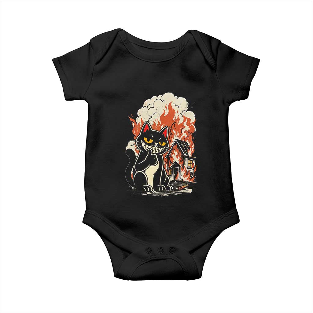 Funny Trouble Maker Cat Baby Onesie Cute Mischief Graphic Gift For Cat Lover TS12 Black Print Your Wear