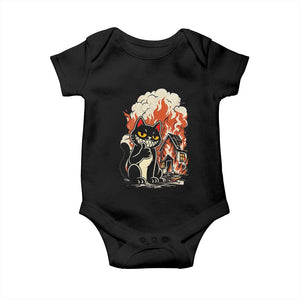 Funny Trouble Maker Cat Baby Onesie Cute Mischief Graphic Gift For Cat Lover TS12 Black Print Your Wear