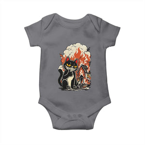 Funny Trouble Maker Cat Baby Onesie Cute Mischief Graphic Gift For Cat Lover TS12 Charcoal Print Your Wear