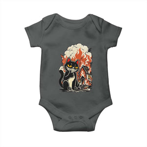 Funny Trouble Maker Cat Baby Onesie Cute Mischief Graphic Gift For Cat Lover TS12 Dark Heather Print Your Wear