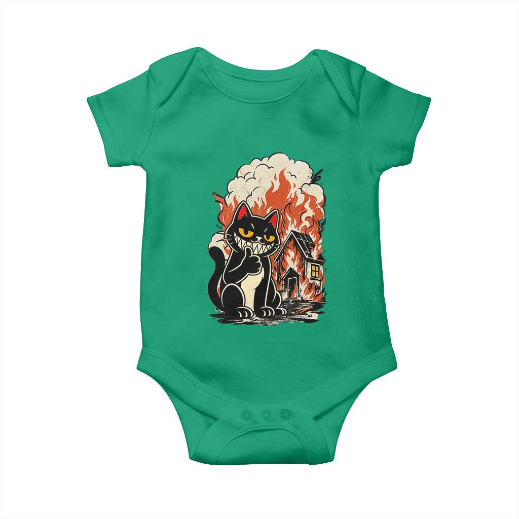 Funny Trouble Maker Cat Baby Onesie Cute Mischief Graphic Gift For Cat Lover TS12 Irish Green Print Your Wear