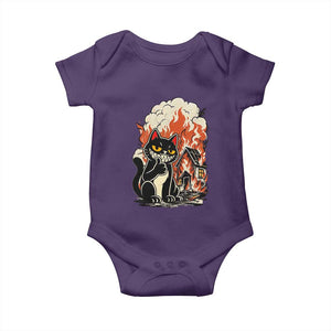 Funny Trouble Maker Cat Baby Onesie Cute Mischief Graphic Gift For Cat Lover TS12 Purple Print Your Wear