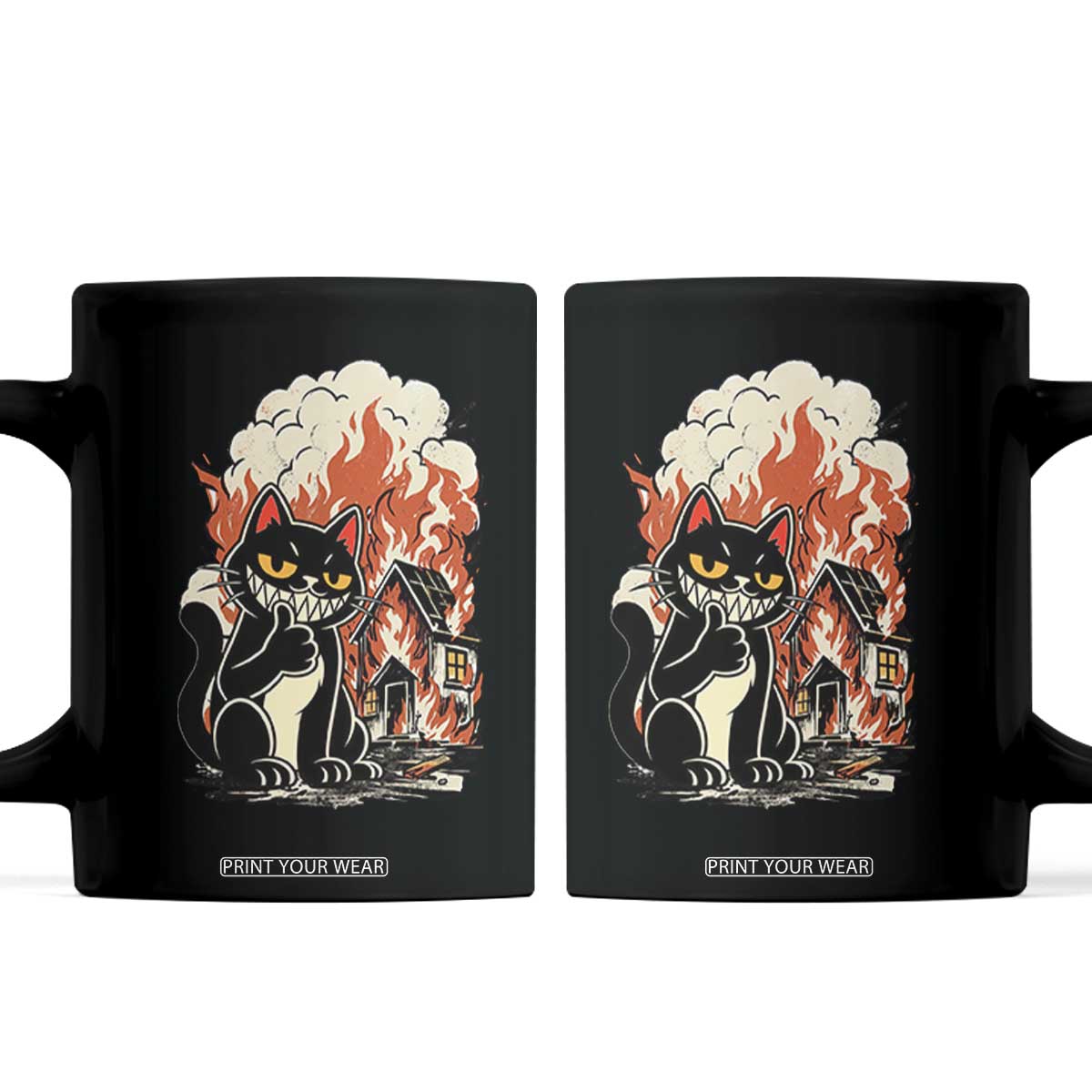 Funny Trouble Maker Cat Coffee Mug Cute Mischief Graphic Gift For Cat Lover TS12 Black Print Your Wear