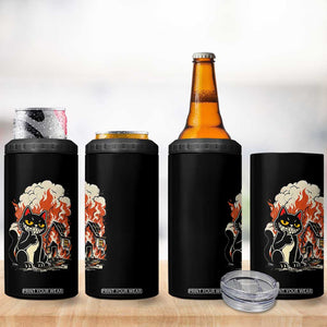 Funny Trouble Maker Cat 4 in 1 Can Cooler Tumbler Cute Mischief Graphic Gift For Cat Lover TS12 Print Your Wear