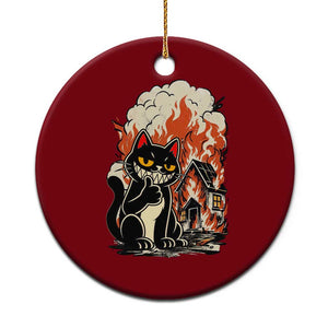 Funny Trouble Maker Cat Ceramic Ornament Cute Mischief Graphic Gift For Cat Lover TS12 1pc Red Print Your Wear