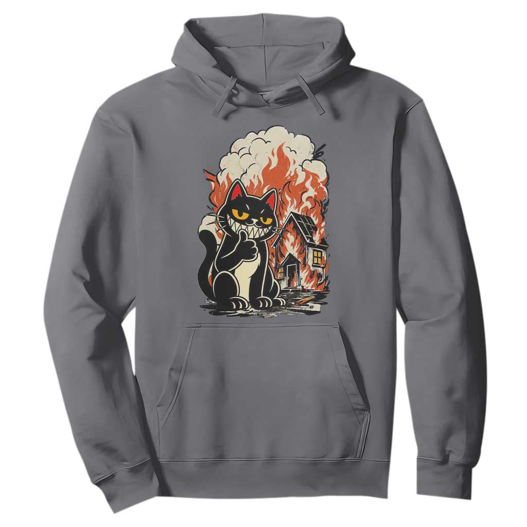 Funny Trouble Maker Cat Hoodie Cute Mischief Graphic Gift For Cat Lover TS12 Charcoal Print Your Wear