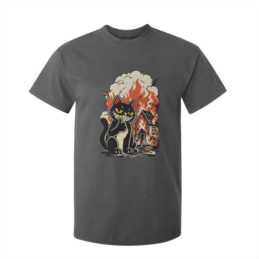 Funny Trouble Maker Cat T Shirt For Kid Cute Mischief Graphic Gift For Cat Lover TS12 Dark Heather Print Your Wear