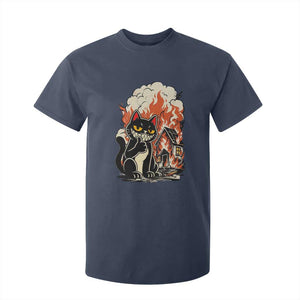 Funny Trouble Maker Cat T Shirt For Kid Cute Mischief Graphic Gift For Cat Lover TS12 Navy Print Your Wear