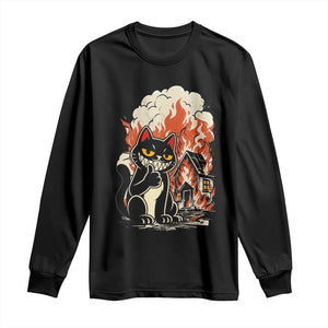 Funny Trouble Maker Cat Long Sleeve Shirt Cute Mischief Graphic Gift For Cat Lover TS12 Black Print Your Wear