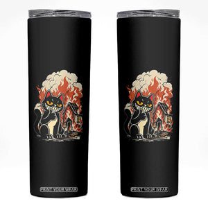 Funny Trouble Maker Cat Skinny Tumbler Cute Mischief Graphic Gift For Cat Lover TS12 Black Print Your Wear
