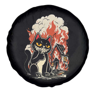 Funny Trouble Maker Cat Spare Tire Cover Cute Mischief Graphic Gift For Cat Lover TS12 Print Your Wear