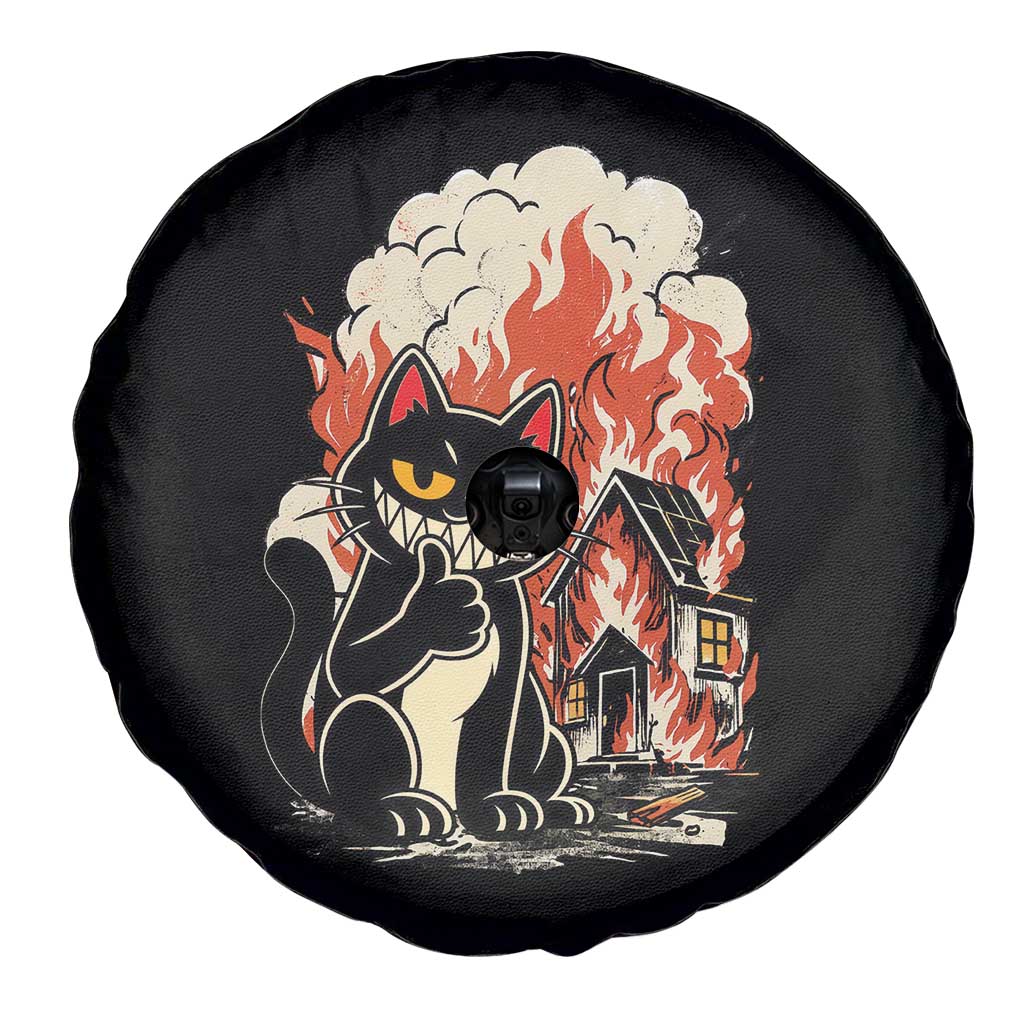 Funny Trouble Maker Cat Spare Tire Cover Cute Mischief Graphic Gift For Cat Lover TS12 Print Your Wear