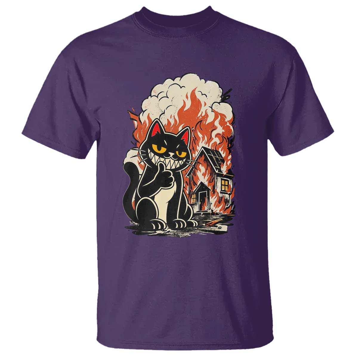 Funny Trouble Maker Cat T Shirt Cute Mischief Graphic Gift For Cat Lover TS12 Purple Print Your Wear