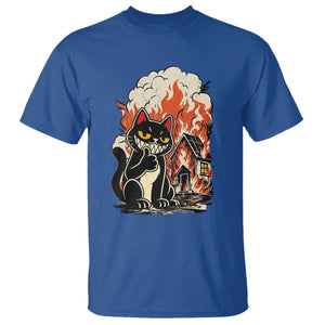Funny Trouble Maker Cat T Shirt Cute Mischief Graphic Gift For Cat Lover TS12 Royal Blue Print Your Wear