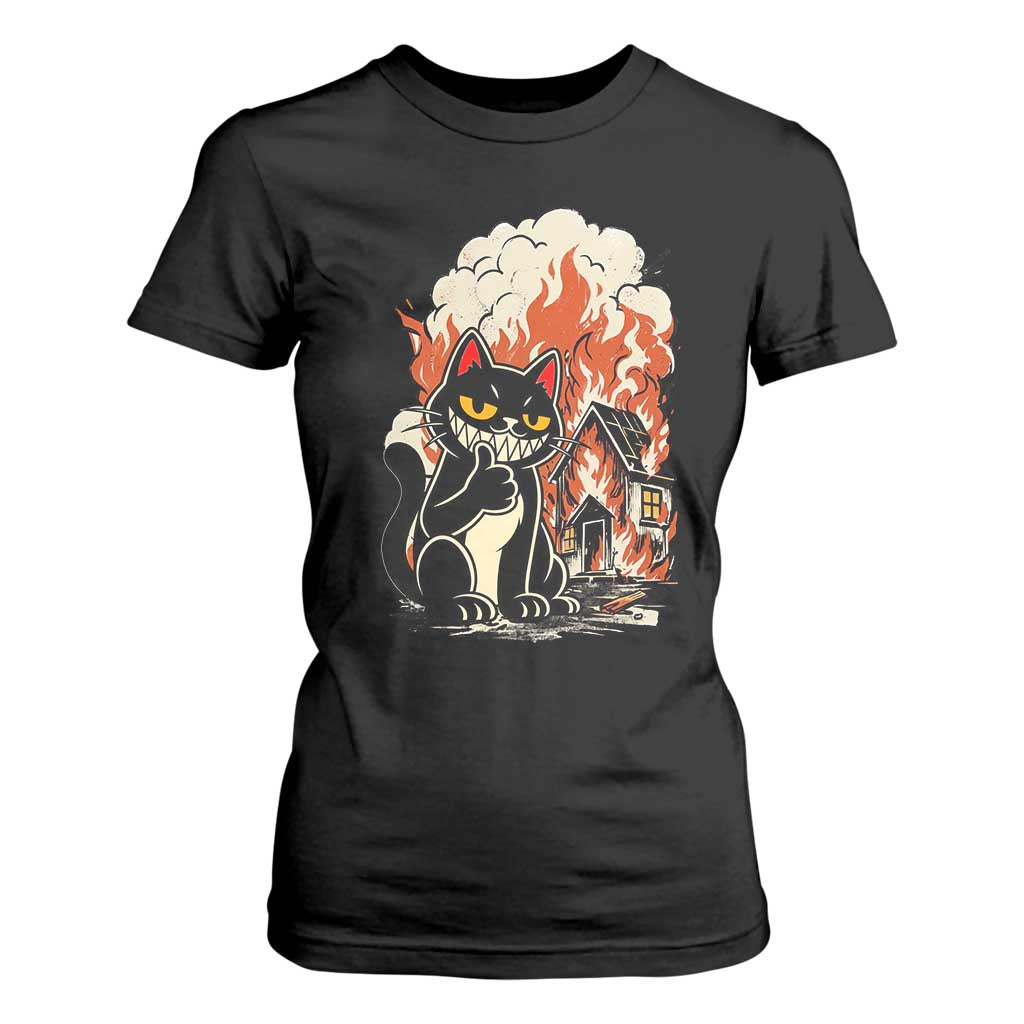Funny Trouble Maker Cat T Shirt For Women Cute Mischief Graphic Gift For Cat Lover TS12 Black Print Your Wear
