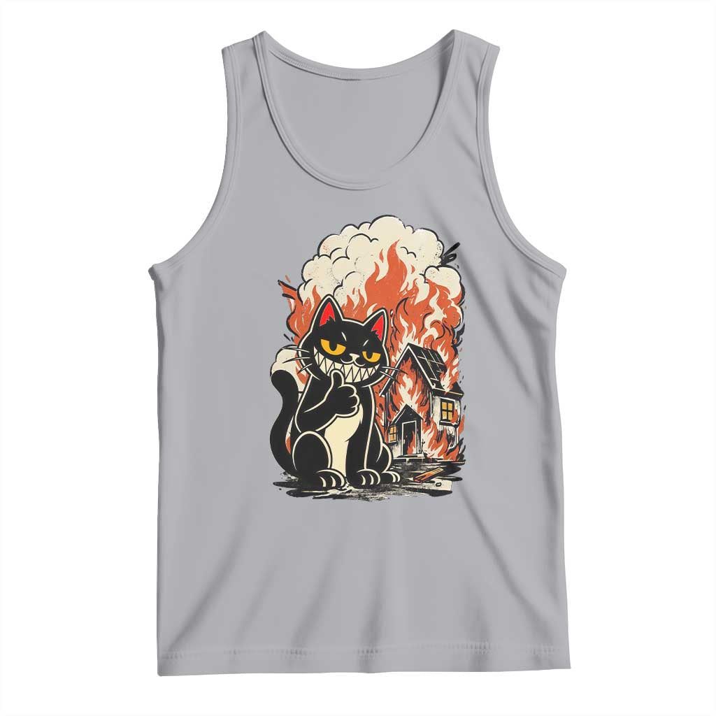 Funny Trouble Maker Cat Tank Top Cute Mischief Graphic Gift For Cat Lover TS12 Athletic Heather Print Your Wear