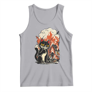 Funny Trouble Maker Cat Tank Top Cute Mischief Graphic Gift For Cat Lover TS12 Athletic Heather Print Your Wear