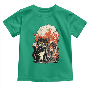 Funny Trouble Maker Cat Toddler T Shirt Cute Mischief Graphic Gift For Cat Lover TS12 Irish Green Print Your Wear