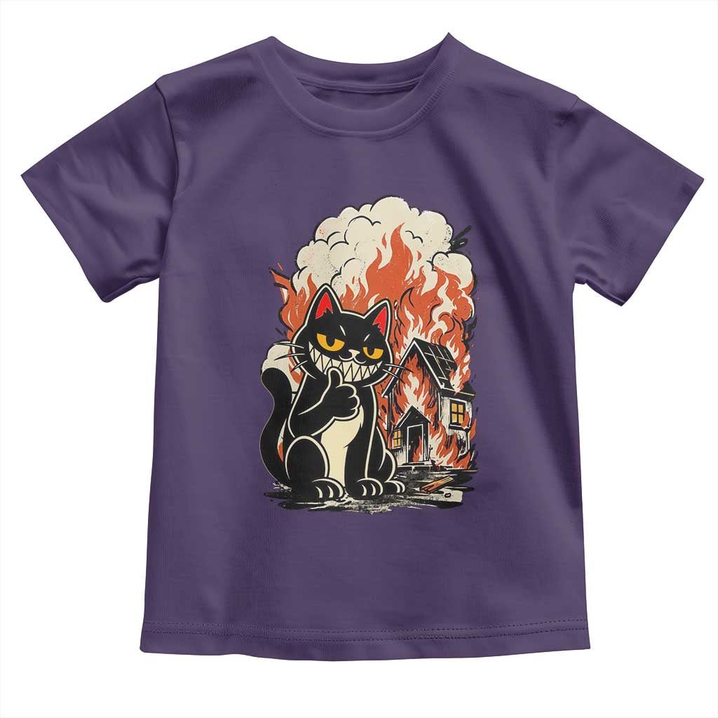 Funny Trouble Maker Cat Toddler T Shirt Cute Mischief Graphic Gift For Cat Lover TS12 Purple Print Your Wear