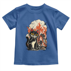 Funny Trouble Maker Cat Toddler T Shirt Cute Mischief Graphic Gift For Cat Lover TS12 Royal Blue Print Your Wear