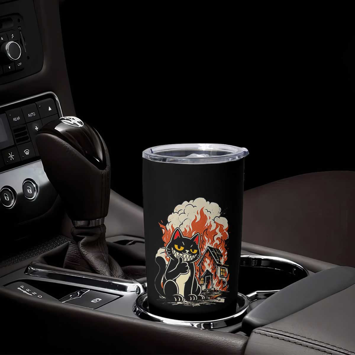Funny Trouble Maker Cat Tumbler Cup Cute Mischief Graphic Gift For Cat Lover TS12 Print Your Wear