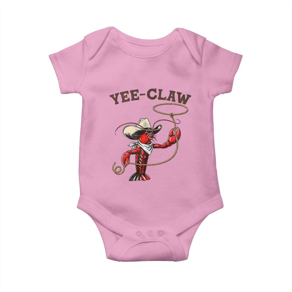 Yee Claw Baby Onesie Funny Crawfish Cajun Seafood Festival TS12 Light Pink Print Your Wear