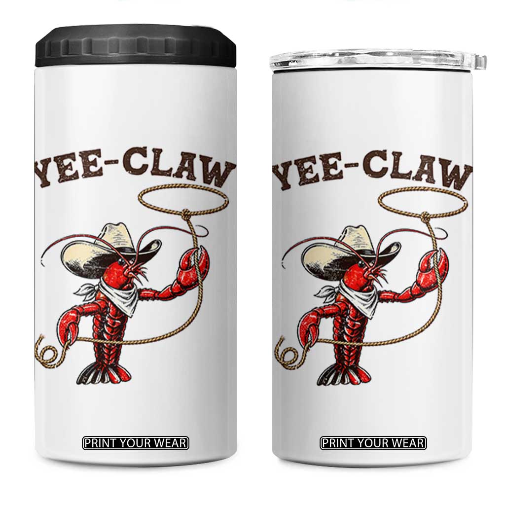 Yee Claw 4 in 1 Can Cooler Tumbler Funny Crawfish Cajun Seafood Festival TS12 One Size: 16 oz White Print Your Wear