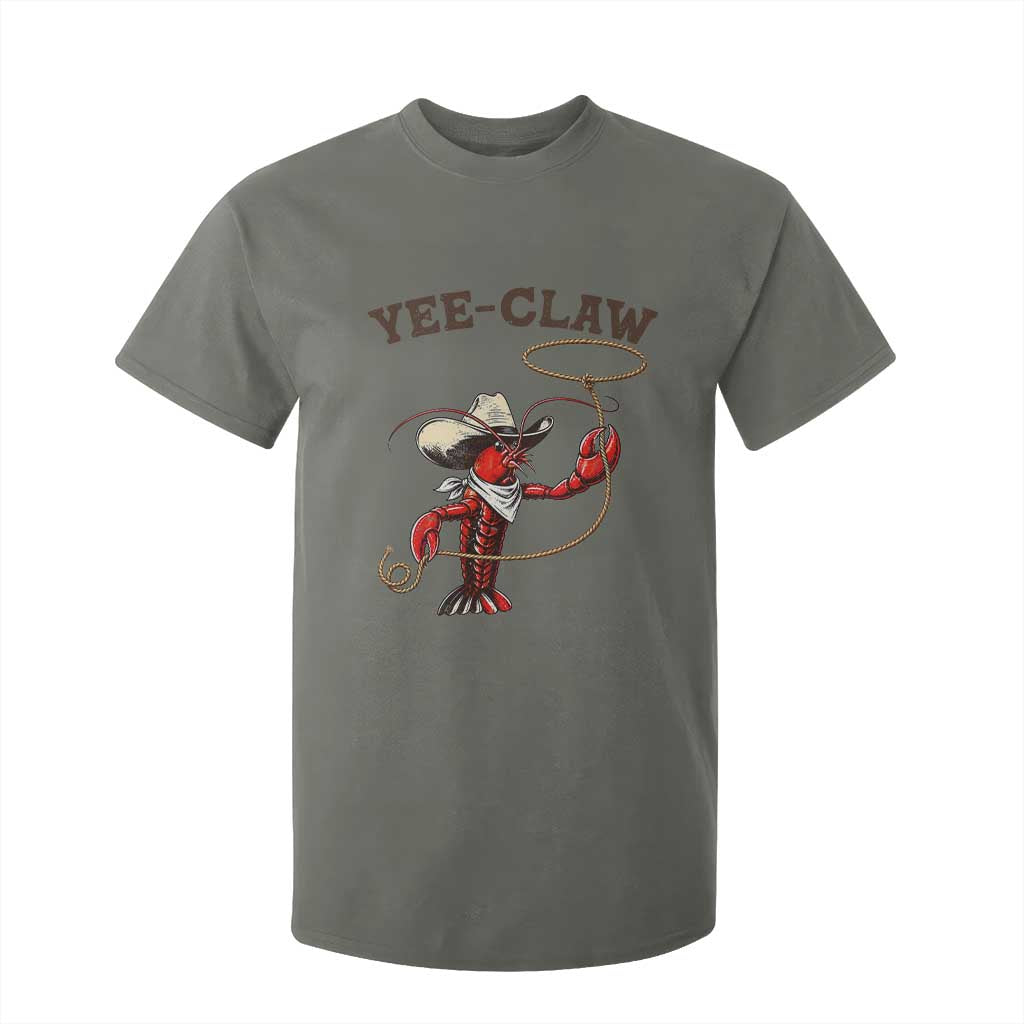 Yee Claw T Shirt For Kid Funny Crawfish Cajun Seafood Festival TS12 Military Green Print Your Wear
