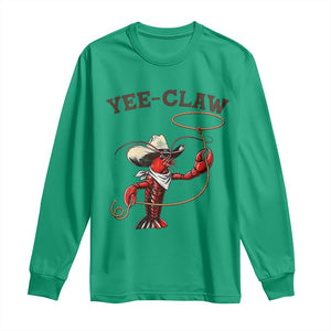 Yee Claw Long Sleeve Shirt Funny Crawfish Cajun Seafood Festival TS12 Irish Green Print Your Wear