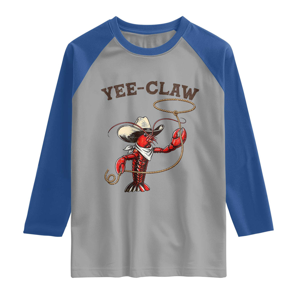 Yee Claw Raglan Shirt Funny Crawfish Cajun Seafood Festival TS12 Sport Gray Royal Print Your Wear