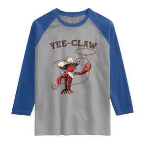 Yee Claw Raglan Shirt Funny Crawfish Cajun Seafood Festival TS12 Sport Gray Royal Print Your Wear