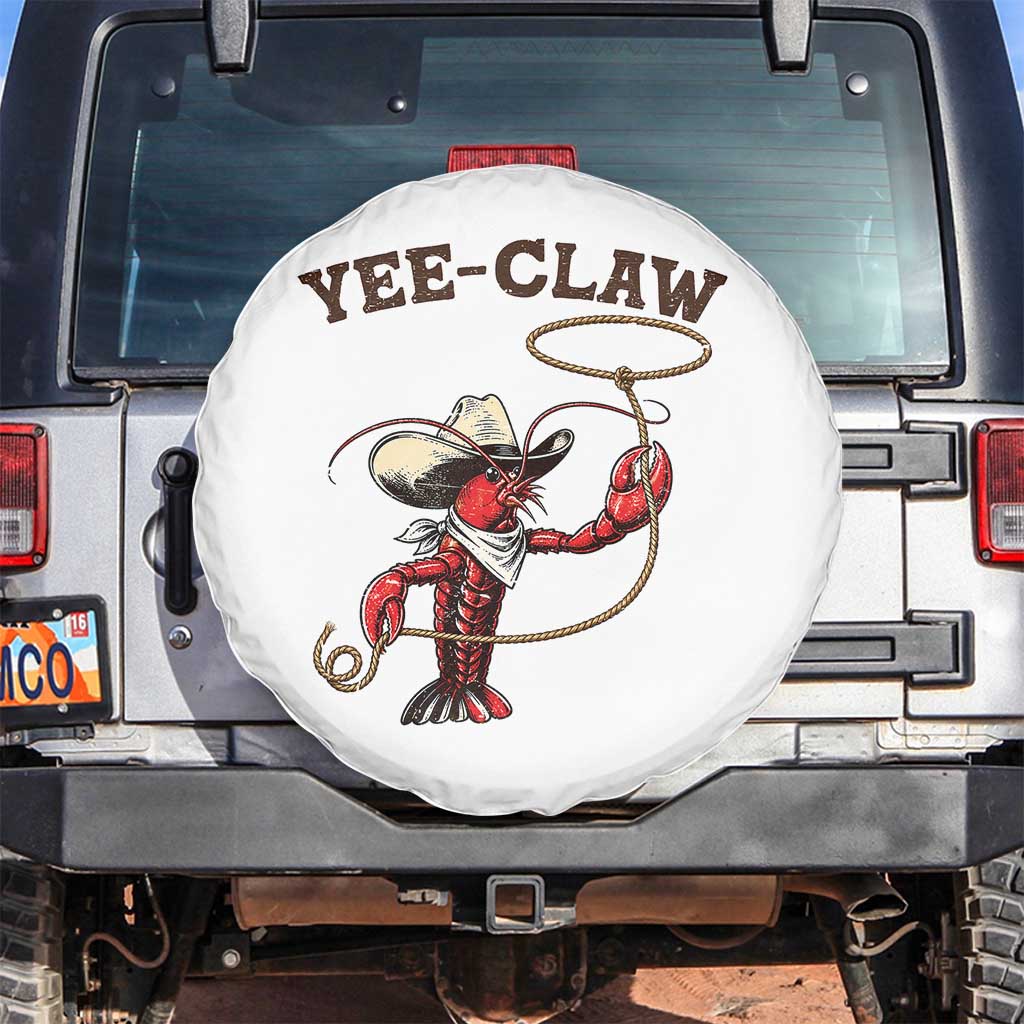 Yee Claw Spare Tire Cover Funny Crawfish Cajun Seafood Festival TS12 No hole White Print Your Wear