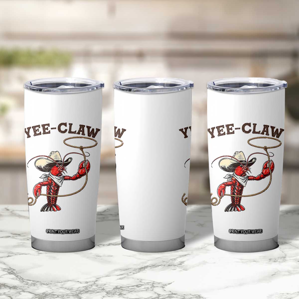 Yee Claw Tumbler Cup Funny Crawfish Cajun Seafood Festival TS12 Print Your Wear