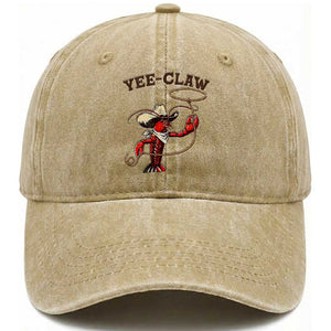 Yee Claw Washed Cotton Baseball Cap Funny Crawfish Cajun Seafood Festival TS12 Print Your Wear