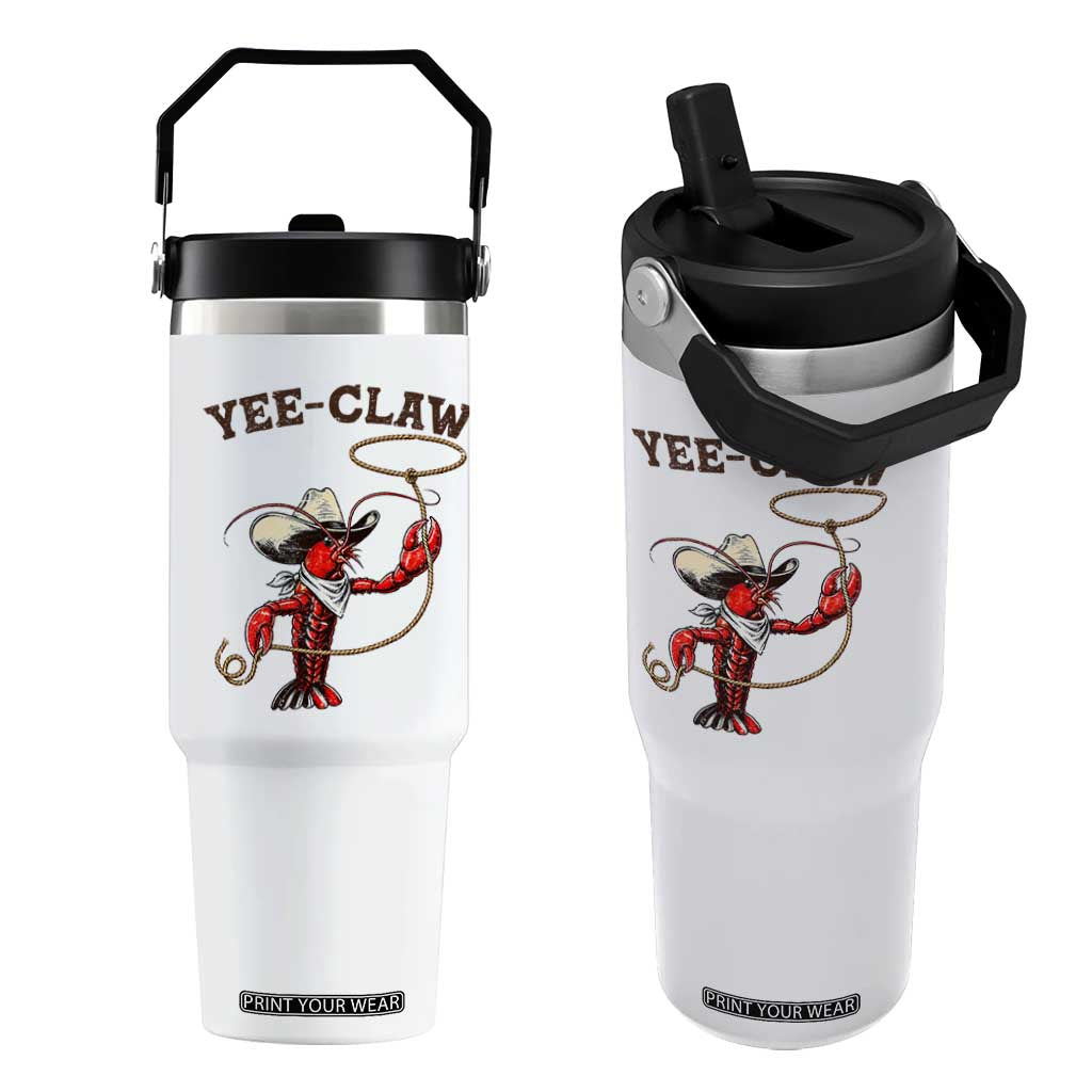 Yee Claw Flip Straw Tumbler Funny Crawfish Cajun Seafood Festival TS12 One Size: 30 oz White Print Your Wear