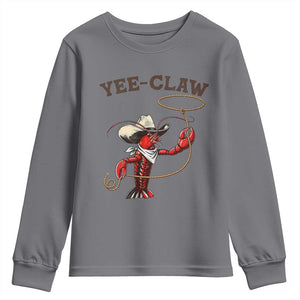 Yee Claw Youth Sweatshirt Funny Crawfish Cajun Seafood Festival TS12 Charcoal Print Your Wear